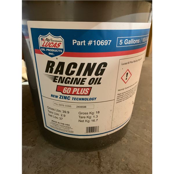 Lucas Oil Products Racing Engine Oil 60 Plus, 5 Gallons