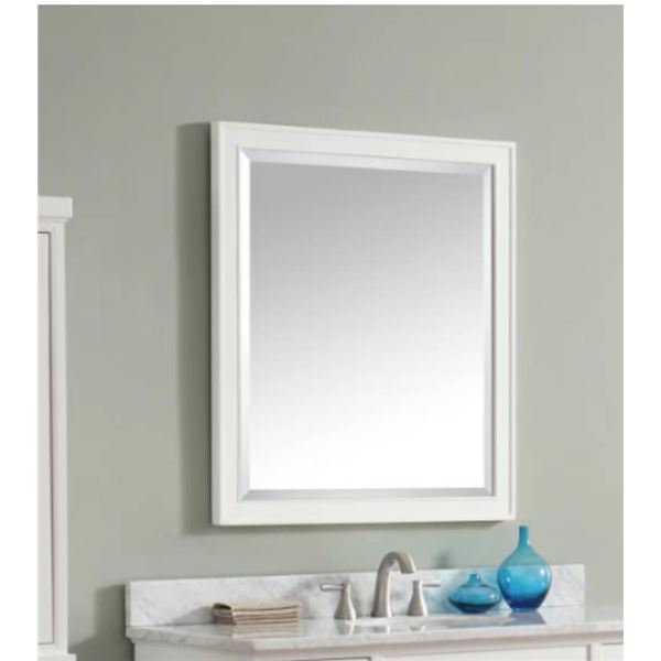 AvanityÂ Madison 24-inch W x 32-inch H Single Framed Mirror in White