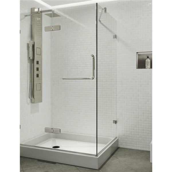 VIGO Shower Door and Base Model VG6011BNCL48 and VG06019WHT3248R
