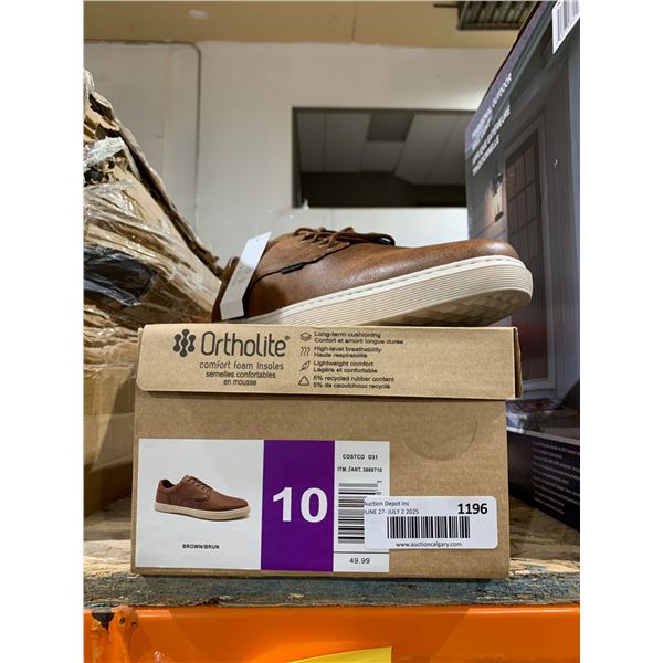 Menâ€™s Ortholite Brown Shoes, Size 10, Comfort Foam Insoles