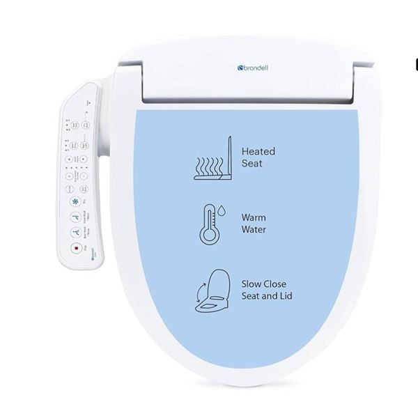 Brondell SE400-RW Swash SE400 Electric Bidet Toilet Heated Seat, Oscillating Stainless Steel Nozzle,