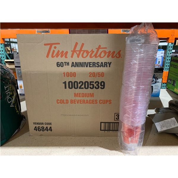 Tim Hortons 60th Anniversary Medium Cold Beverage Cups Lot of 1000