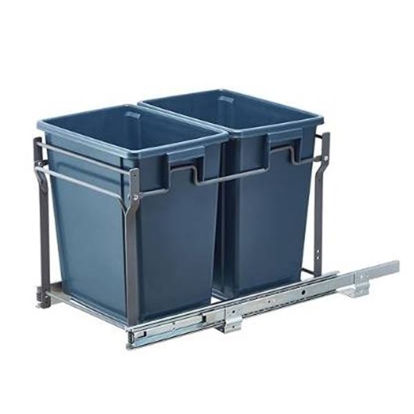Coralov Pull Out Trash Can Under Cabinet Kit with Dual 14qt Bins