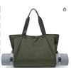 Image 1 : BOCMOEO Green Tote Bag With Zipper and Mesh Pockets
