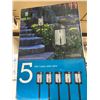 Image 4 : 5 pack Solar LED Pathway Lights in Retro Style with Stakes