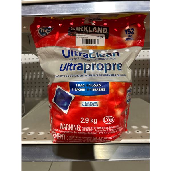 Kirkland UltraClean Laundry Detergent Pacs, 152 Count, 2.9 kg