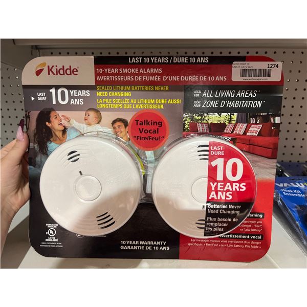Kidde 10-Year Smoke Alarm Set with Talking Vocal Features