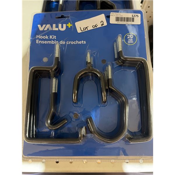 Valu+ 20-Piece Hook Kit Featuring Multiple Utility Hooks Lot of 2