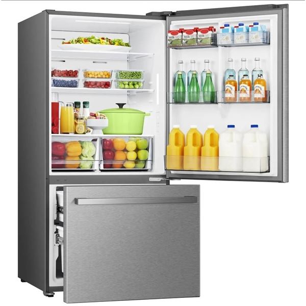 Hisense RB22A2FSE Bottom Freezer Refrigerator, 32 inch Width, ENERGY STAR Certified, 22.3 cu. ft. Ca