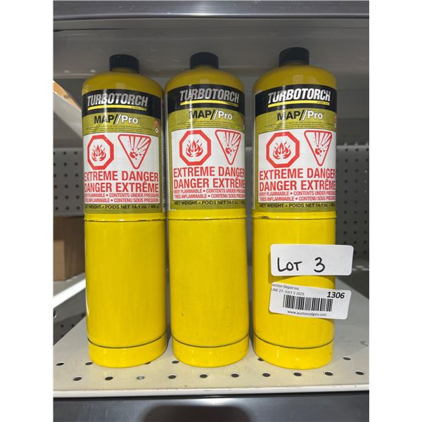 TurboTorch MAP/Pro Gas Cylinder Set of 3, 14.1 oz Each