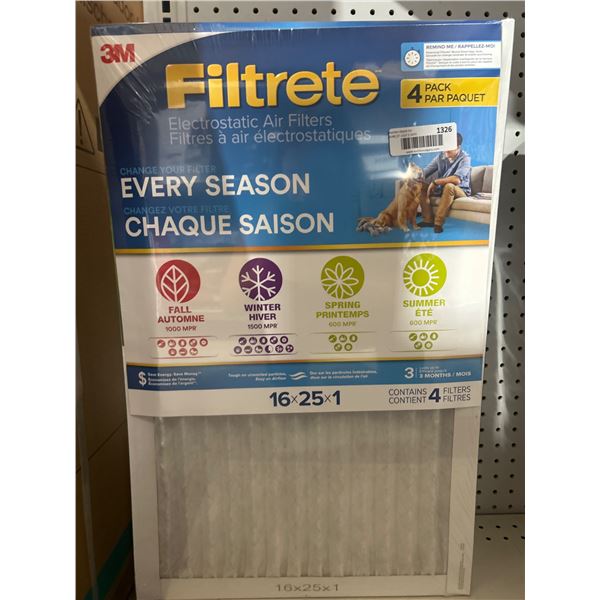 Filtrete 16x25x1 Electrostatic Air Filters 4-Pack