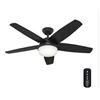 Image 1 : Hunter Avia II Indoor Ceiling Fan With Light, 52 Inches, Remote Included