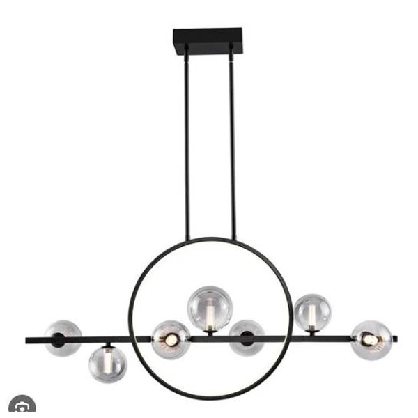 HouseMark Luna 8-Light Glass Pendant in Adjustable Height Design