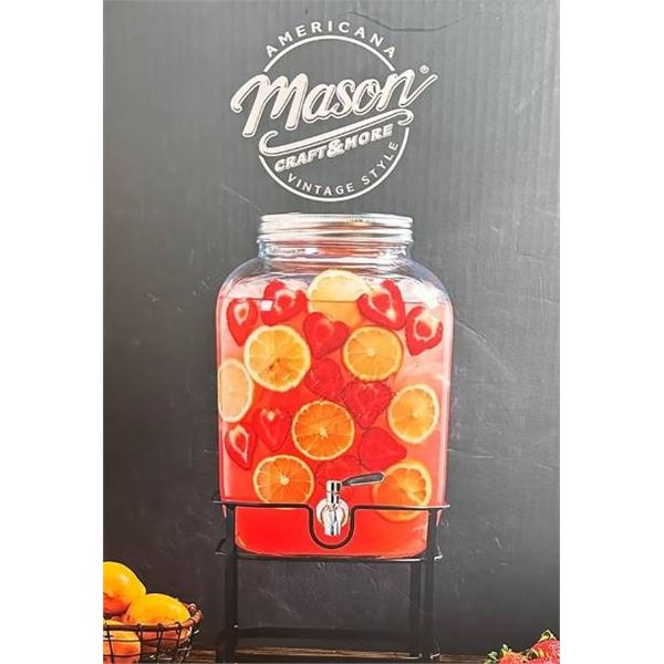 Mason Craft & More Beverage Dispenser with Stand, 2 Pieces