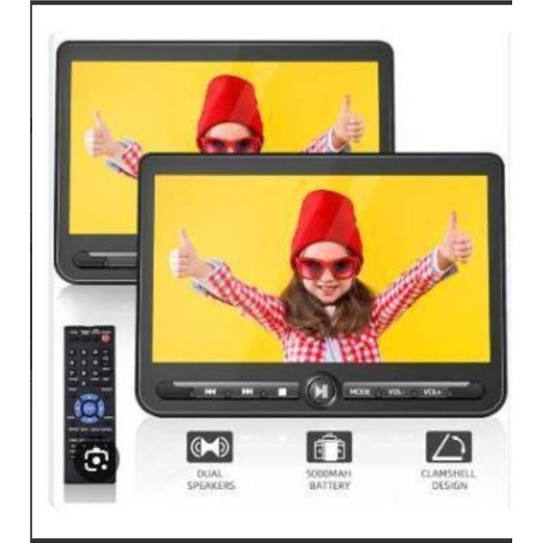 Two Car DVD Players Model HD1013B-03 with Built-in Speakers and HD Display