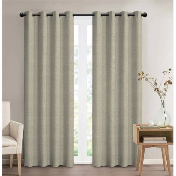 Sun+Blk Total Blackout Grommet Window Curtains, 2 Panels