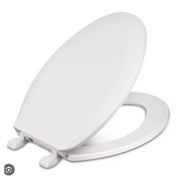 Centoco Elongated Toilet Seat with Adjustable Hinges and Antimicrobial Properties
