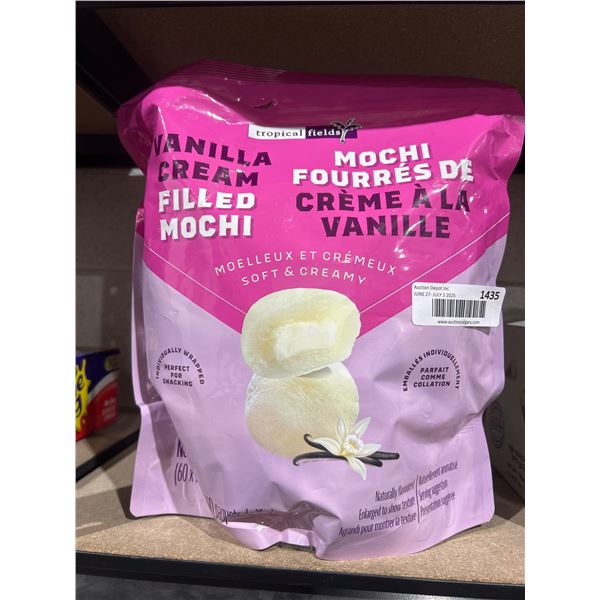 Tropical Fields Vanilla Cream Filled Mochi, 900g (60 x 15g Packs)