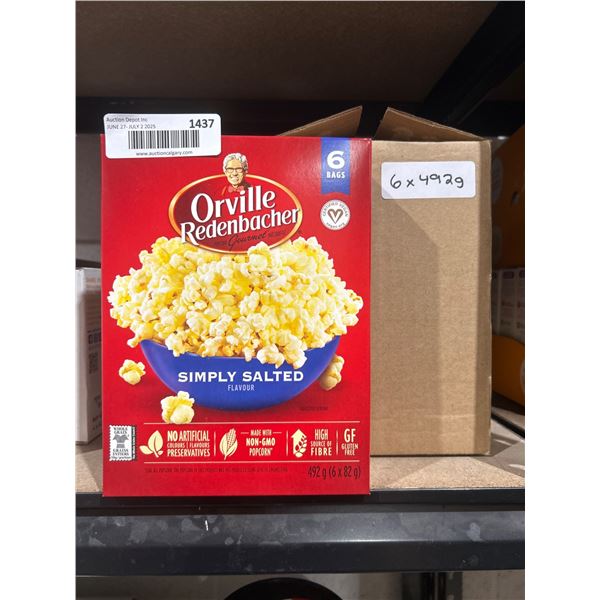 Orville Redenbacherâ€™s Simply Salted Popcorn, 6 Bags, 492g