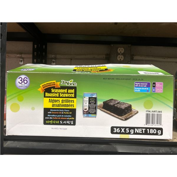 Jayone Seasoned and Roasted Seaweed 36 x 5g 180g Net