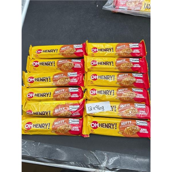 Lot of 12 Oh Henry! Nutty King Size Bars, 96g Each
