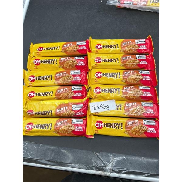 Lot of 12 Oh Henry! Nutty King Size Bars, 96g Each