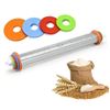 Image 1 : Rolling Pin with 4 Removable Thickness Rings, Stainless Steel Baking Roller Adjustable for Baking