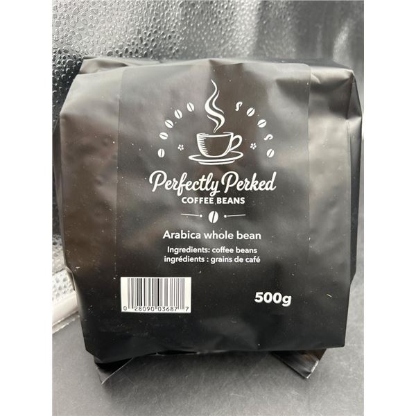 Perfectly Perked Arabica Whole Bean Coffee 500g Bag