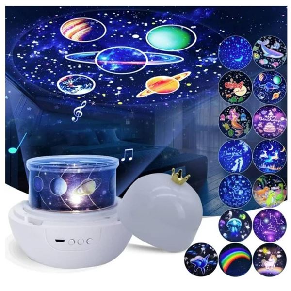 Crown Projector Light With USB Cable and Decorative Films