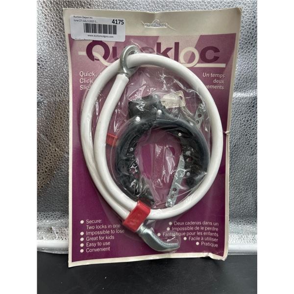 Quickloc Bicycle Lock with Cable and Mounting Bracket