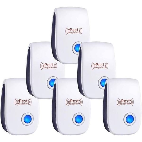 Ultrasonic Pest Repeller 6-Pack, Plug-In Pest Control System