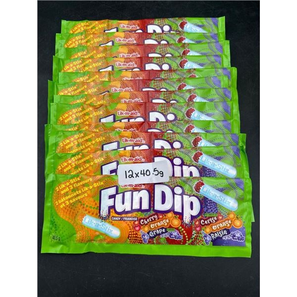 Lot of 12 Lik-M-Aid Fun Dip Candy, 40.5g Each