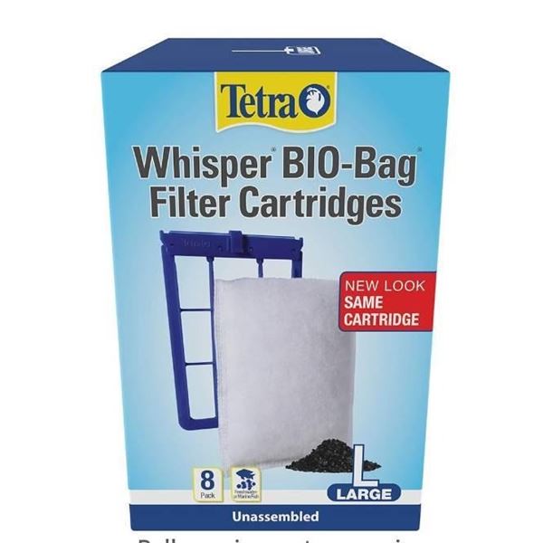Tetra Aquarium Filter Cartridge, Bio-Bag Large, 8 pack for Whisper