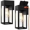 Image 1 : Outdoor Wall Light With GFCI, Aluminum Body, Black, Clear Glass