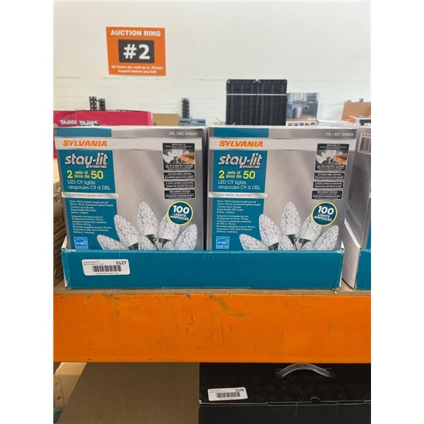 Sylvania Stay-Lit 50-Count Warm White LED C9 Decorative String Lights Lot of 4 Boxes