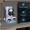 Image 1 : Wall Mount with Controller Charging Dock for PS5 (Disc & Digital)