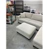 Image 3 : Modular Beige Upholstered Sectional Sofa With Storage Ottoman