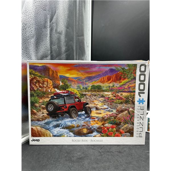 Jeep 1000-Piece Puzzle Featuring Rocky Ride Scenic Artwork