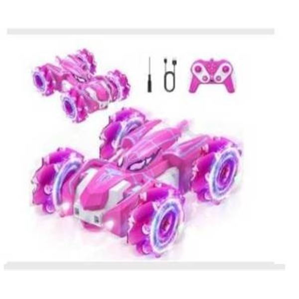 Stunt Racing Remote Control Car with Rechargeable Battery Pink