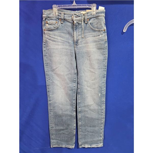 AG-Ed Denim Brinley Mid-Rise Straight Jeans, Size 26, Italian Fabric