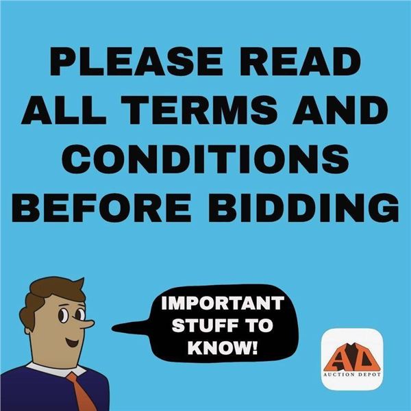 Auction Depot Terms and Conditions Notification Sign