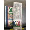 Image 2 : Quilt Fabric Panel With Bunny and Flower Designs