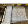 Image 1 : Roll of Striped Fabric in Blue and White with Pink Patterns