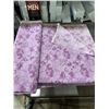 Image 1 : Purple Floral Fabric Roll with Repeating Design Pattern