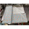 Image 1 : Bulk Fabric Roll with Light Blue Background and Pink Patterns