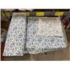Image 1 : Blue and White Floral Print Fabric Roll MeasuringÂ