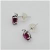 Image 2 : 10KT White Gold Natural Enhanced Ruby (2ct) Heart Shape with Aquamarine Earrings, Retail $450.00. Ru