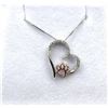 Image 2 : Sterling Silver Natural Diamond (0.10ct) Heart with Paw Pendant and Sterling Silver Chain, W/A $685.