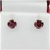 Image 1 : 14KT Yellow Gold Round Natural Rhodolite Garnet Earrings, Retail $350.00. Garnet is the birthstone f