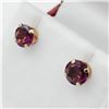 Image 3 : 14KT Yellow Gold Round Natural Rhodolite Garnet Earrings, Retail $350.00. Garnet is the birthstone f